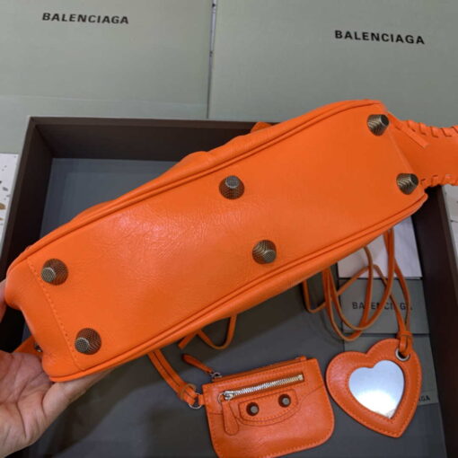 Replica Balenciaga 67130723 Women's Le Cagole Small Shoulder Bag Arena lambskin In Orange 4