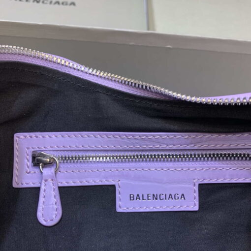 Replica Balenciaga 67130723 Women's Le Cagole Small Shoulder Bag Crocodile Embossed In Purple 7