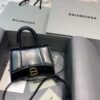 Replica Balenciaga 593546 Hourglass Small Top Handle Crocodile Bag White Gold 10