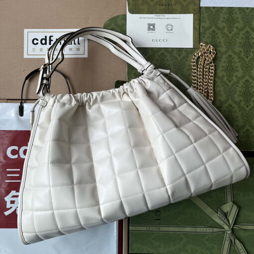 Replica Gucci 746210 Gucci Deco medium tote bag in White Leather