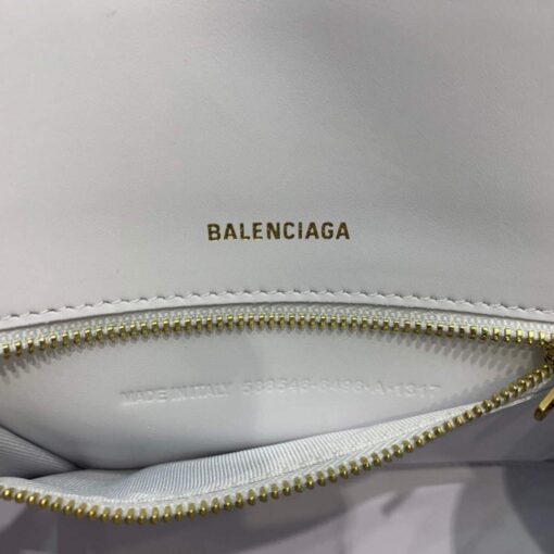 Replica Balenciaga 593546 Hourglass Small Top Handle Crocodile Bag White Gold 7