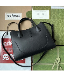 Replica Gucci 727810 Jackie 1961 small natural grain tote in black leather