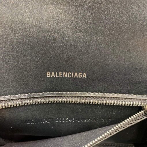 Replica Balenciaga 593546 Hourglass Small Top Handle Crocodile Bag Silver 8