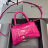 Replica Balenciaga 593546 Hourglass Small Top Handle Crocodile Bag Pink 10