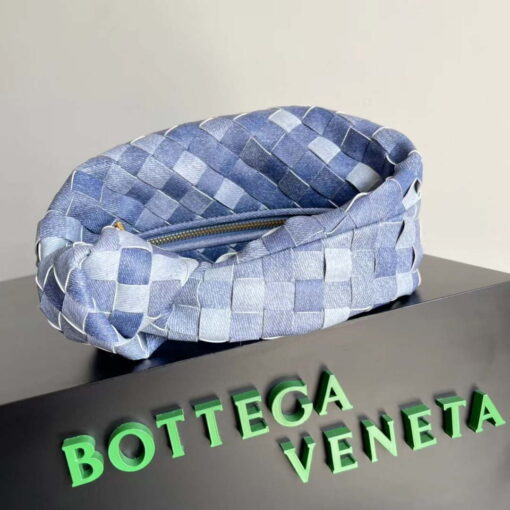 Replica Bottega Veneta BV 651876 mini Jodie canvas Rhinestones Denim Blue 2