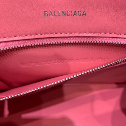 Replica Balenciaga 593546 Hourglass Small Top Handle Crocodile Bag Pink 8