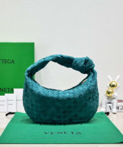 Replica Bottega Veneta BV 690225 Teen Jodie intrecciato suede shoulder bag Lake Blue 2