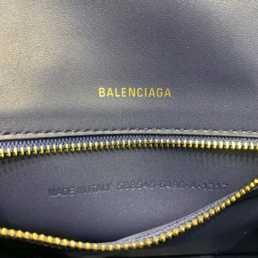 Replica Balenciaga 593546 Hourglass Small Top Handle Crocodile Bag Navy blue 8