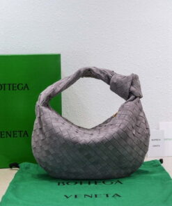 Replica Bottega Veneta BV 690225 Teen Jodie intrecciato suede shoulder bag Drak Purple