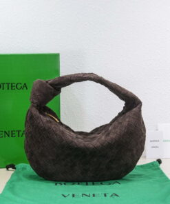 Replica Bottega Veneta BV 690225 Teen Jodie intrecciato suede shoulder bag Brown 2