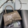 Replica Balenciaga 593546 Hourglass Small Top Handle Crocodile Bag Green Silver 10