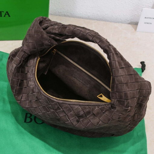 Replica Bottega Veneta BV 690225 Teen Jodie intrecciato suede shoulder bag Brown 7