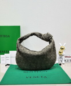 Replica Bottega Veneta BV 690225 Teen Jodie intrecciato suede shoulder bag Dark Green 2