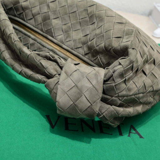 Replica Bottega Veneta BV 690225 Teen Jodie intrecciato suede shoulder bag Dark Green 5