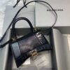 Replica Balenciaga 593546 Hourglass Small Top Handle Crocodile Bag Black Gold 10