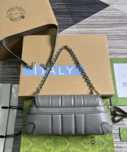 Replica Gucci 764339 Gucci Horsebit Chain Small Shoulder Bag Grey