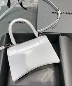 Replica Balenciaga 593546 Hourglass Small Top Handle Calfskin Bag White 2