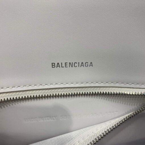 Replica Balenciaga 593546 Hourglass Small Top Handle Calfskin Bag White 7