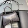 Replica Balenciaga 593546 Hourglass Small Top Handle Calfskin Bag Black Silver 10