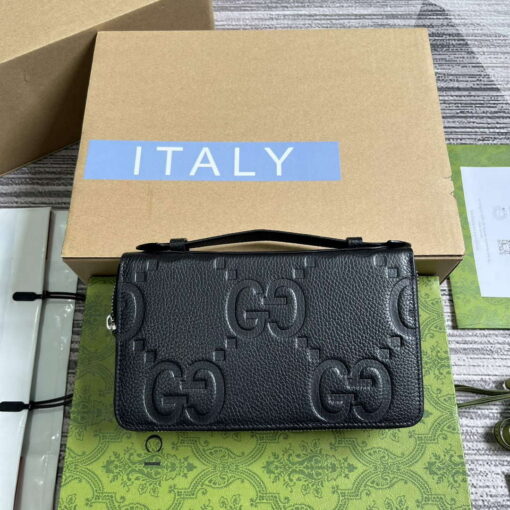 Replica Gucci 751760 Jumbo GG Travel Document Case Black