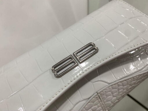 Replica Balenciaga 695645 Women's XX Small Flap Bag Crocodile Embossed In White 5