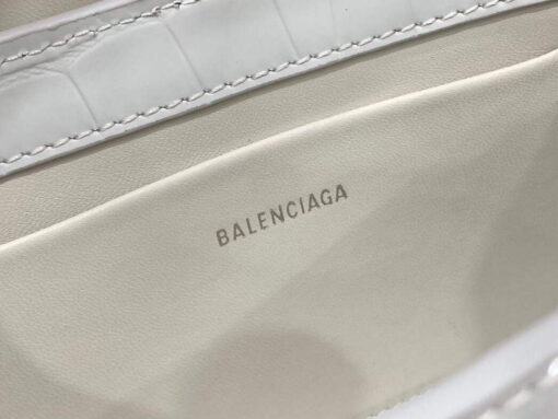 Replica Balenciaga 695645 Women's XX Small Flap Bag Crocodile Embossed In White 9