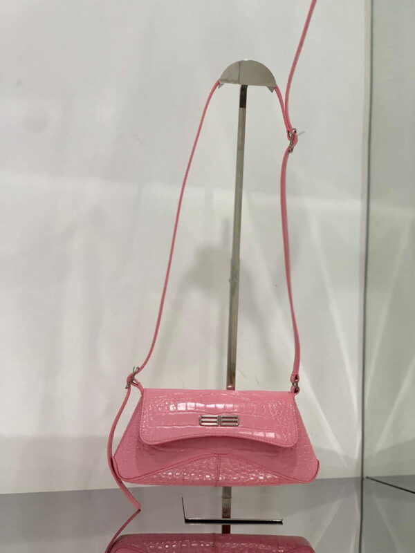 Replica Balenciaga 695645 Women's XX Small Flap Bag Crocodile Embossed In Pink