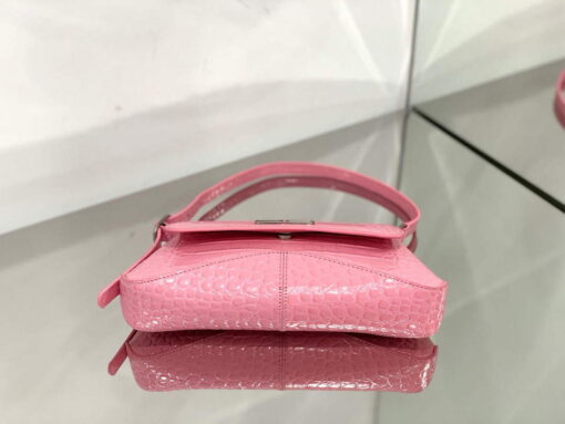 Replica Balenciaga 695645 Women's XX Small Flap Bag Crocodile Embossed In Pink 4