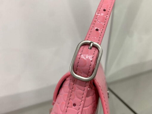 Replica Balenciaga 695645 Women's XX Small Flap Bag Crocodile Embossed In Pink 7