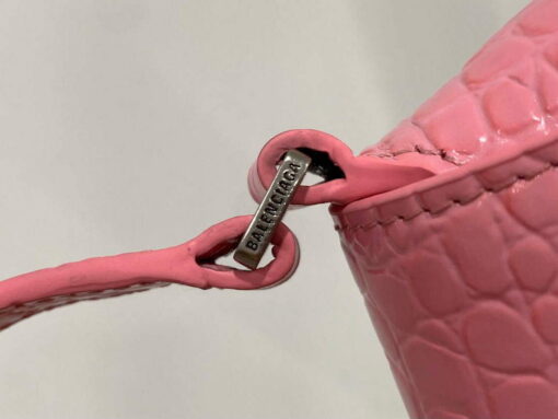 Replica Balenciaga 695645 Women's XX Small Flap Bag Crocodile Embossed In Pink 8