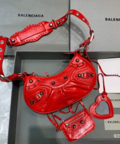 Replica Balenciaga 700940210 Women's Neo Cagole XS Handbag in Red Arena lambskin