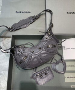 Replica Balenciaga 700940210 Women's Neo Cagole XS Handbag in Grey Arena lambskin