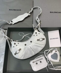 Replica Balenciaga 700940210 Women's Neo Cagole XS Handbag in White Arena lambskin