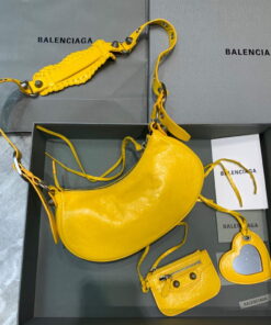 Replica Balenciaga 700940210 Women's Neo Cagole XS Handbag in Yellow Arena lambskin 2