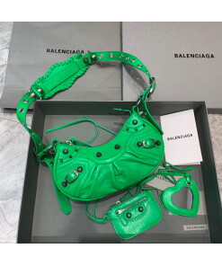 Replica Balenciaga 700940210 Women's Neo Cagole XS Handbag in Green Arena lambskin