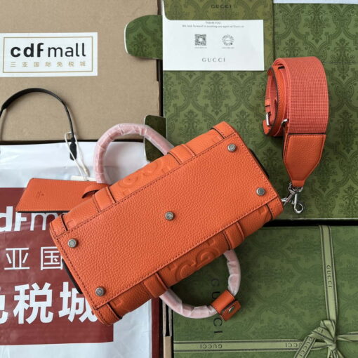 Replica Gucci 725292 Jumbo GG Mini Duffle Bag Orange 4