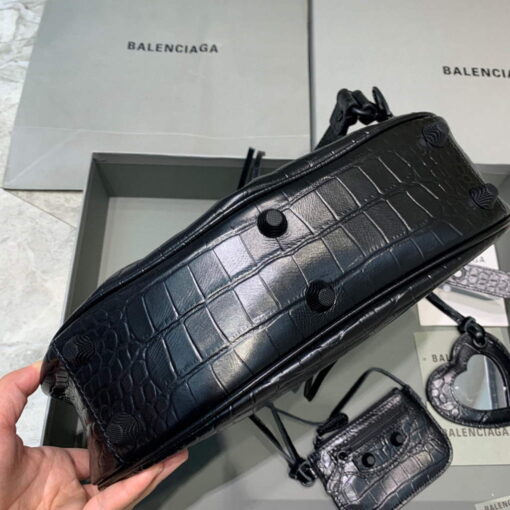 Replica Balenciaga 67130723 Women's Le Cagole Small Shoulder Bag Crocodile Embossed In Black 4