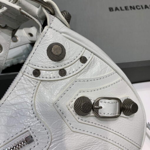 Replica Balenciaga 67130723 Women's Le Cagole Small Shoulder Bag Arena lambskin In White 5