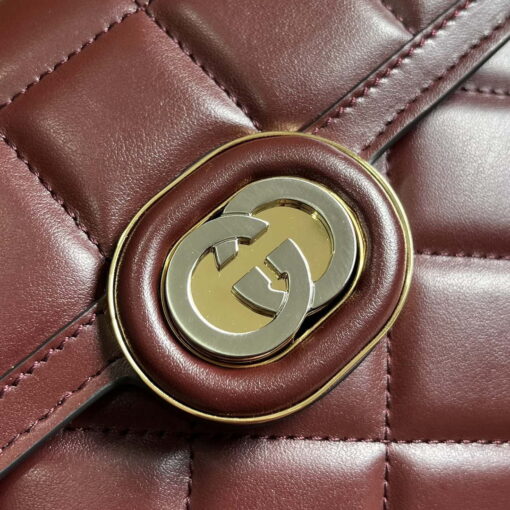 Replica Gucci ‎741457 Gucci Deco Mini Shoulder Bag Wine Red 5