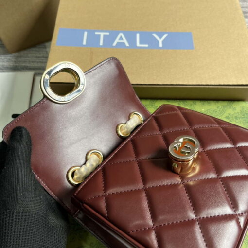 Replica Gucci ‎741457 Gucci Deco Mini Shoulder Bag Wine Red 7