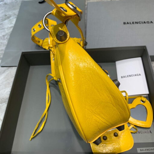 Replica Balenciaga 67130723 Women's Le Cagole Small Shoulder Bag Arena lambskin In Yellow 3