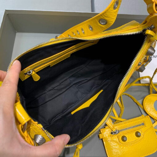 Replica Balenciaga 67130723 Women's Le Cagole Small Shoulder Bag Arena lambskin In Yellow 6