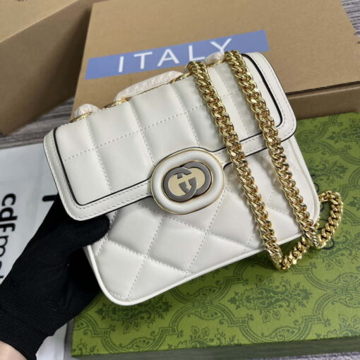 Replica Gucci ‎741457 Gucci Deco Mini Shoulder Bag White 3