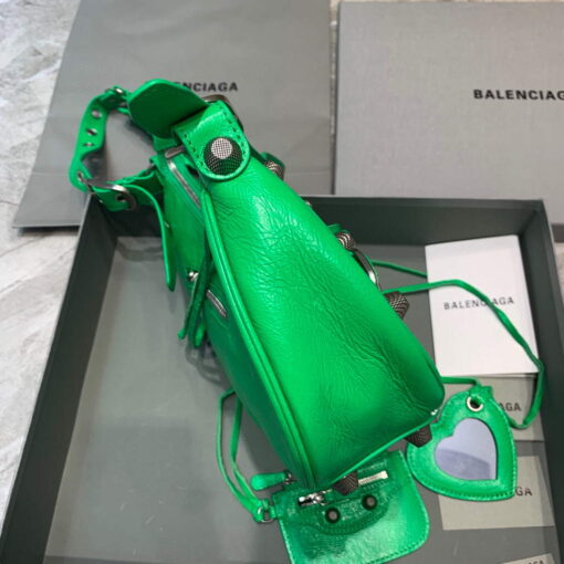 Replica Balenciaga 67130723 Women's Le Cagole Small Shoulder Bag Arena lambskin In Green 3