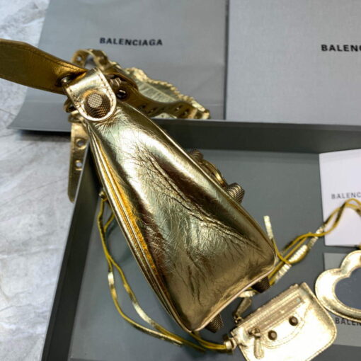 Replica Balenciaga 67130723 Women's Le Cagole Small Shoulder Bag Arena lambskin In Gold 3