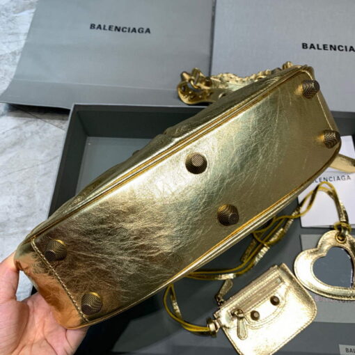 Replica Balenciaga 67130723 Women's Le Cagole Small Shoulder Bag Arena lambskin In Gold 4