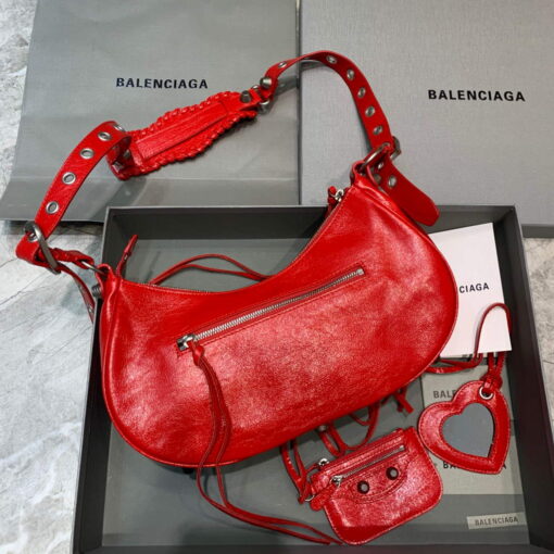 Replica Balenciaga 67130723 Women's Le Cagole Small Shoulder Bag Arena lambskin In Red 2