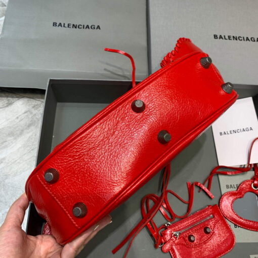 Replica Balenciaga 67130723 Women's Le Cagole Small Shoulder Bag Arena lambskin In Red 4