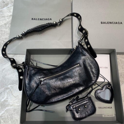 Replica Balenciaga 67130723 Women's Le Cagole Small Shoulder Bag Arena lambskin In Black 2