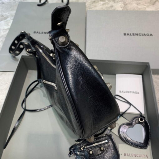 Replica Balenciaga 67130723 Women's Le Cagole Small Shoulder Bag Arena lambskin In Black 3